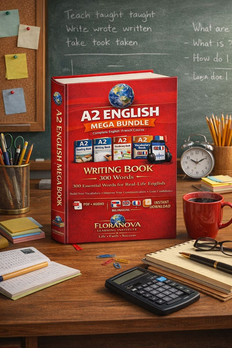 A2 English MEGA Bundle (PDF + Audio) | Complete English–French Course