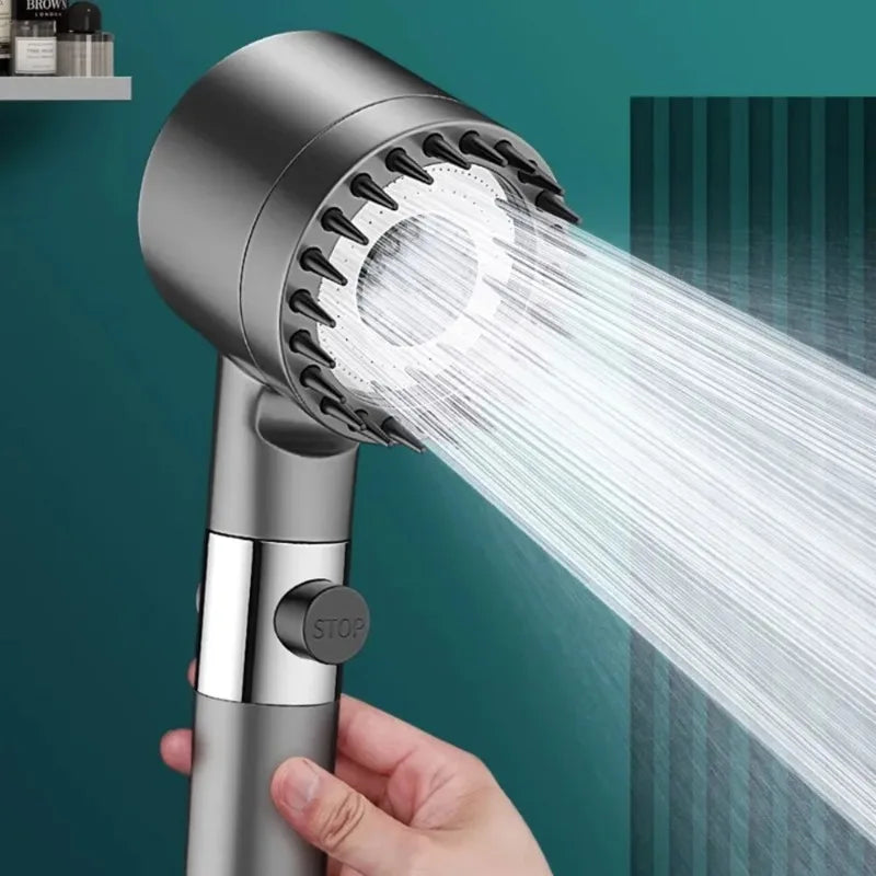 High Pressure Shower Head Pro – 3 Modes + Built-in Filter & Massage Brush