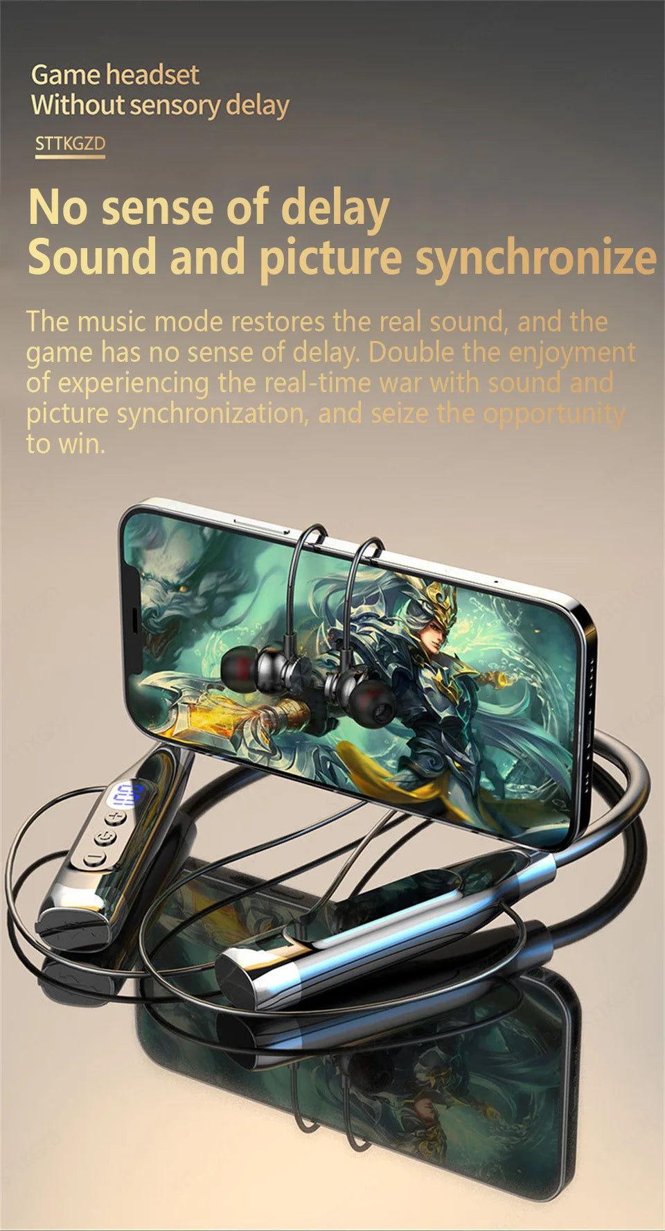 Wireless Headphones Neckband Bluetooth Earphone With Microphone