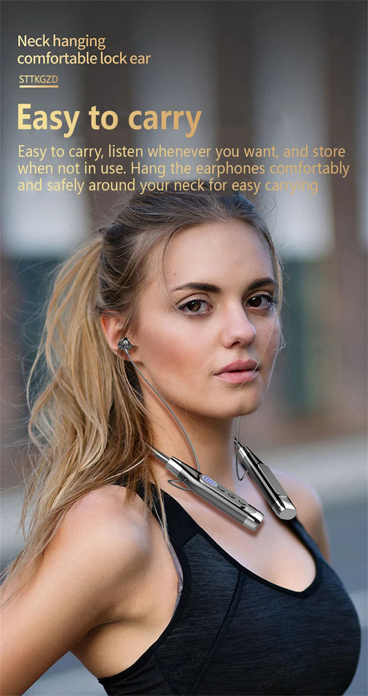 Wireless Headphones Neckband Bluetooth Earphone With Microphone