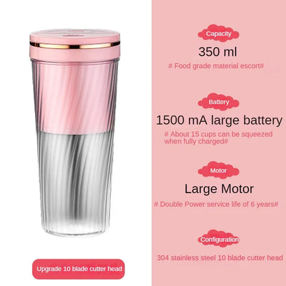 Portable Milkshake and Smoothie Blender 10 Blades Powerful Juice