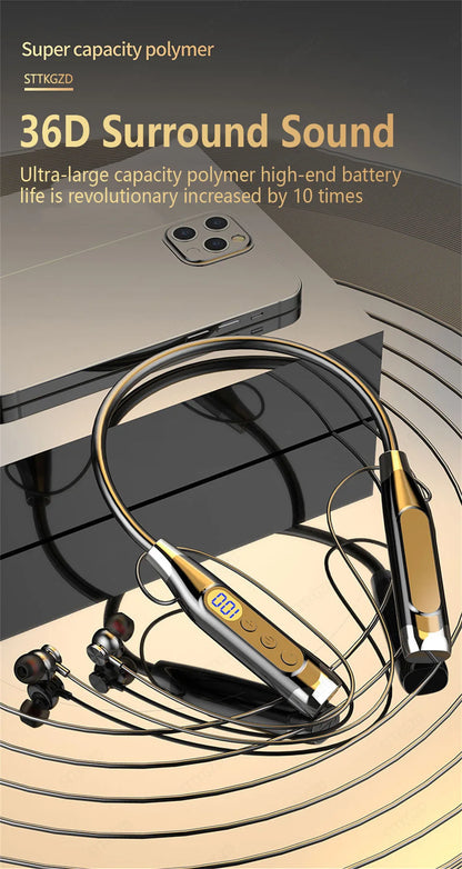 Wireless Headphones Neckband Bluetooth Earphone With Microphone